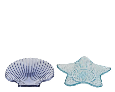 Decoris in cristallo ã˜14cmh2cm conchiglia o stella blu