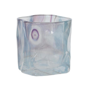 Portacandela Decoris in vetro h8cm blu