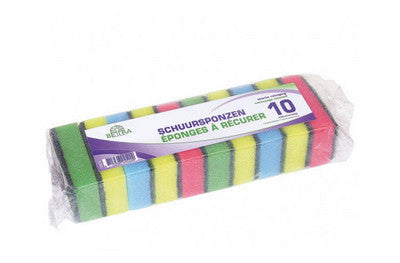 Spugna abrasiva colori assortiti 90x58x30 mm (10 pezzi)