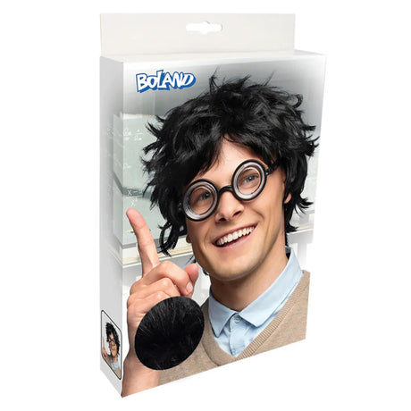 Parrucca Boland da nerd, parrucca da nerd, articolo per feste