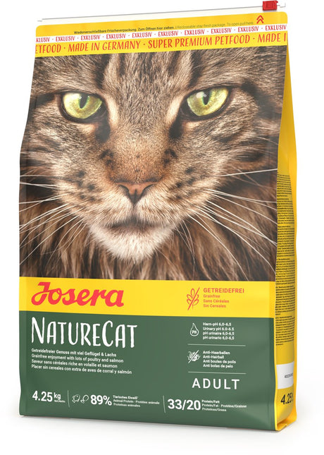 Josera naturecat - cibo per gatti - senza cereali - alto contenuto proteico - pollo e salmone - 10 kg
