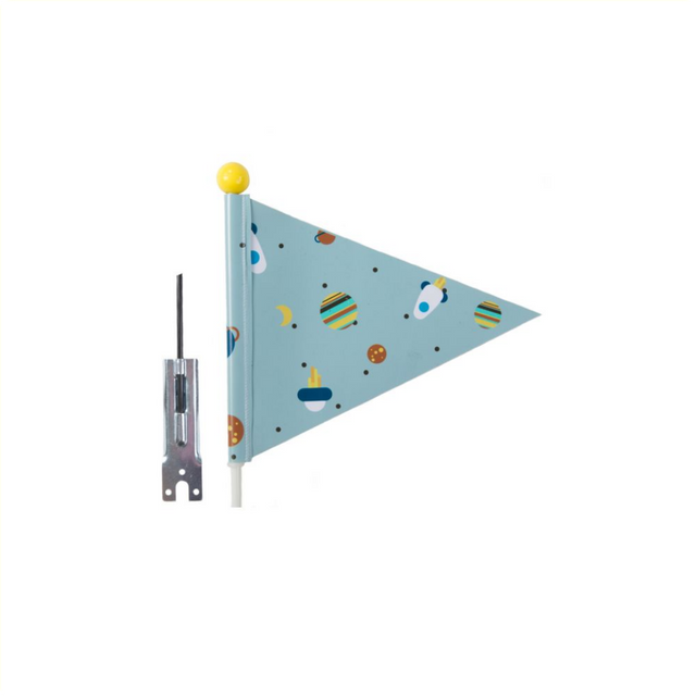 Bandiera di sicurezza Pexkids Rocket Blue con impronta razzo