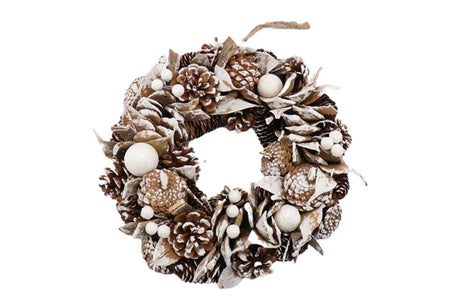 Hbx ghirlanda vivente naturale neve bagliore settentrionale d30cm nevoso
