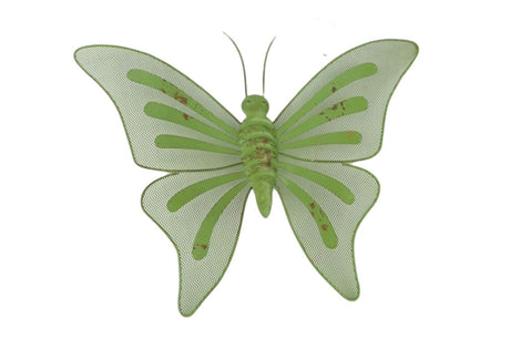 Hbx natural living deco farfalla fab 44x3,5x33cm metallo verde