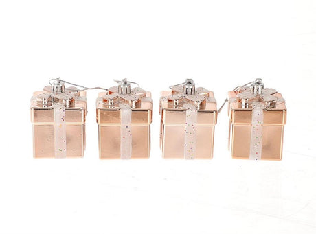 HBx natural living Ciondolo natalizio set regalo da 4 pezzi 10,6x10,6x7,5 cm rosa