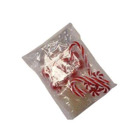 Hbx natural living deco perle d'acqua sacchetto di caramelle 120gr rosso bianco