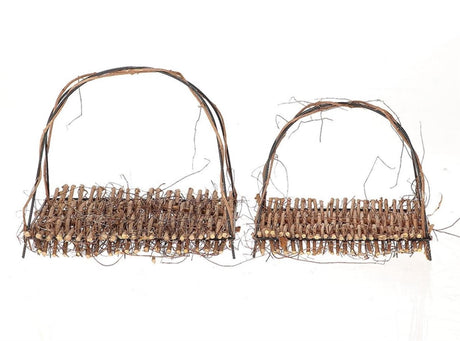 Hbx ciotola decorazione natural living 2 pezzi mosire naturale 26x14x21 cm e 30x22x27 cm