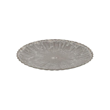 Piastra base Hbx natural living in melamina rigata dia33 cm marrone
