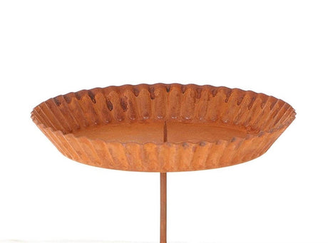 Portacandele Hbx natural living pagika in metallo su perno dia14cm color ruggine
