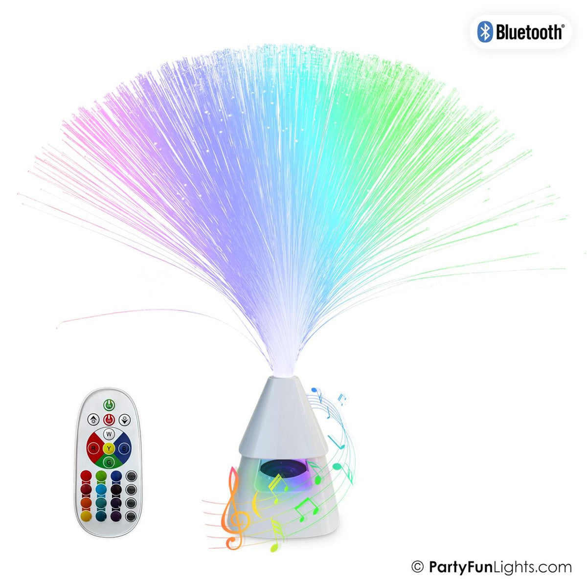 Partyfun illumina il cambiamento di colore dell'altoparlante bluetooth per feste in fibra ottica