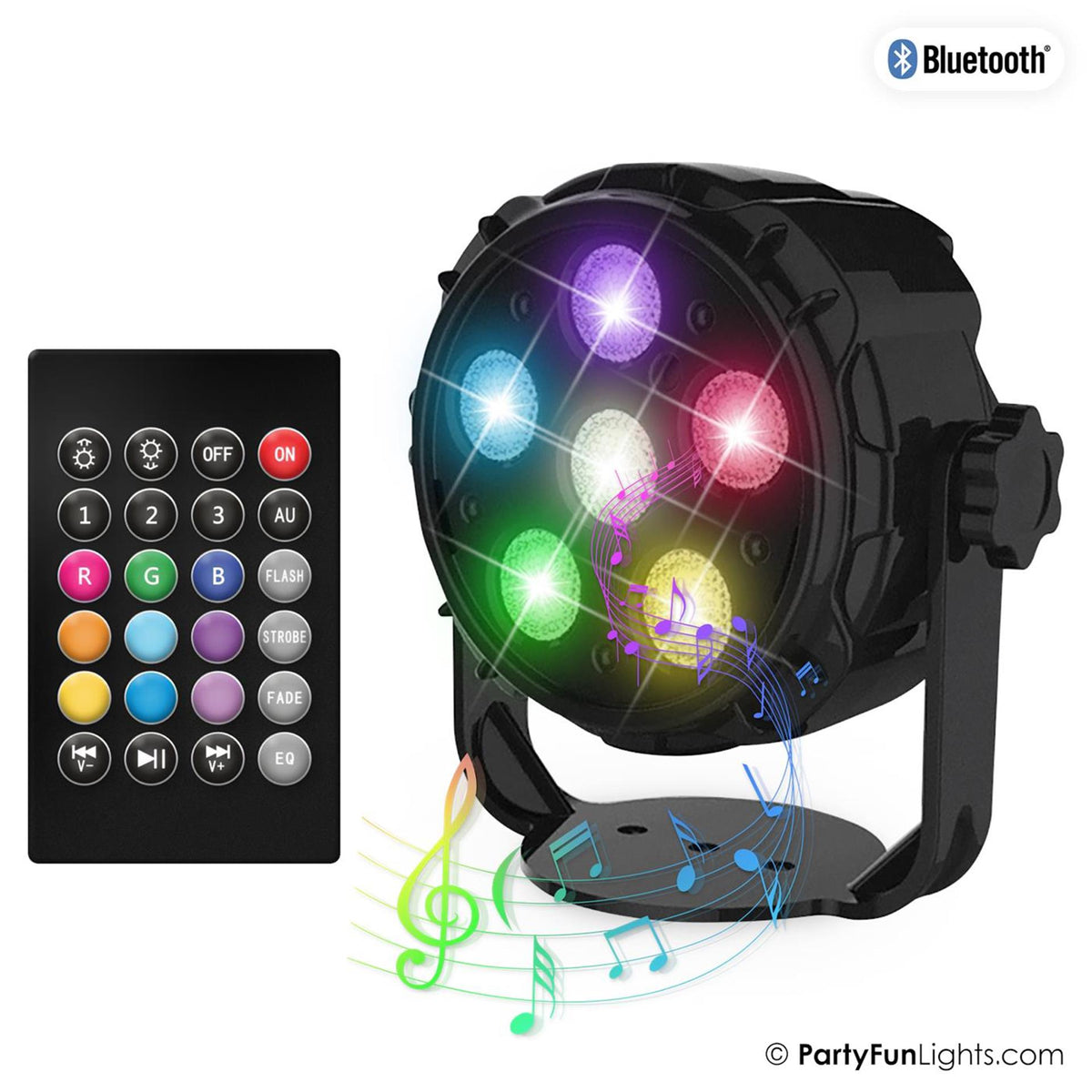 Partyfun illumina l'altoparlante Bluetooth 6x LED di potenza