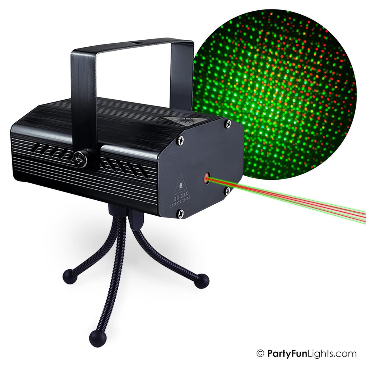 Luci divertenti per le feste Luce laser a LED con connessione USB rosso verde 5,2x11x9,2 cm
