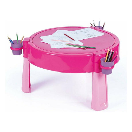 Tavolo da sabbia Dolu 2 in 1 con accessori rosa 98x98x77 cm