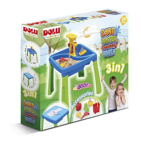 Tavolo ad acqua Dolu sabbia + accessori blu verde