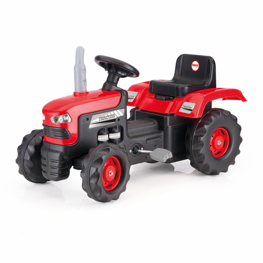 Trattore a pedali Dolu con clacson rosso nero