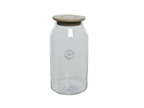 Decoris vaso in vetro ceramica fiori disposti coperchio ceramica ø11-h20cm