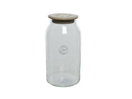Decoris vaso in vetro ceramica fiori disposti coperchio ceramica ø11-h20cm