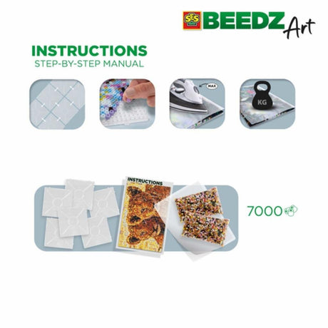 Ses creative beedz art perline termoadesive cuccioli di leone 30x45,5 cm 7000 pezzi