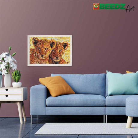 Ses creative beedz art perline termoadesive cuccioli di leone 30x45,5 cm 7000 pezzi