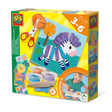 Ses creative ses - tagliare forme di argilla - 3 colori di argilla (3x40g) - con forbici per bambini sicure e carte di argilla riutilizzabili - senza glutine