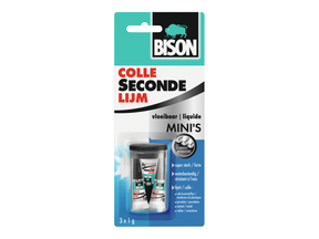 Bison supercolla liquida mini 3 x 1 g, supercolla forte, confezione mini speciale, lavabile in lavastoviglie, resistente all'acqua, per qualsiasi riparazione in casa e fuori casa