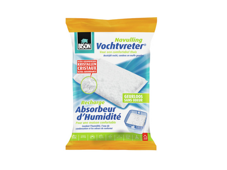 Borsa di ricarica per assorbitore di umidità Bison® neutra 450 g, adatta per assorbitore di umidità®, combatte l'umidità elevata, non richiede batteria, adatta anche per roulotte e camper