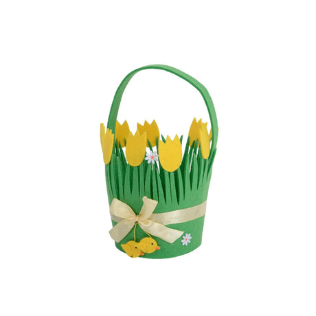 Decoris cesto in feltro Pasqua ø12xh19cm