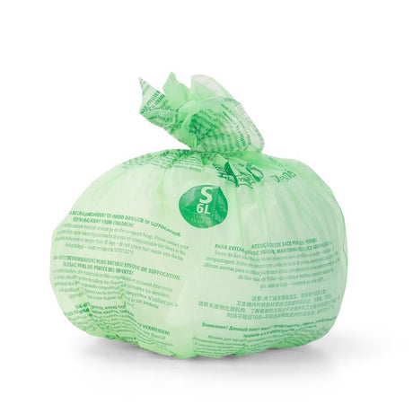 Sacchi per spazzatura compostabili Brabantia Perfect Fit da 6 litri in un rotolo da 10 sacchetti