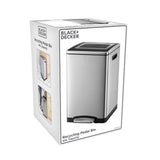 Pattumiera a pedale Black Decker Black Decker 2x20 l argento nero