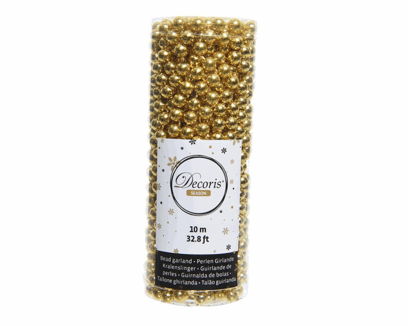 Ghirlanda di perle Decoris oro brillante 10 metri