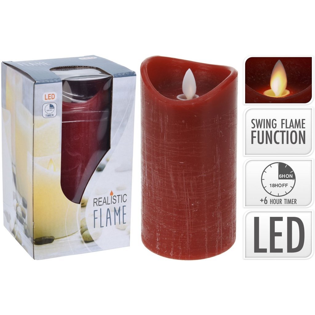 C.T. Candela LED Dance Flame Rossa + timer
