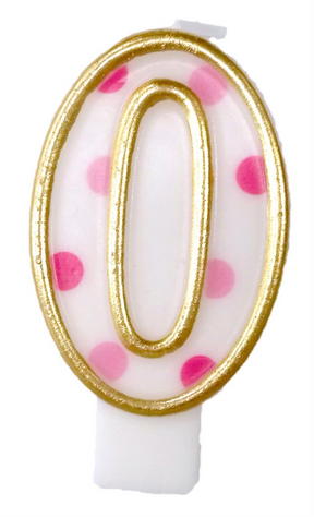 Nummerkaars 0 roze