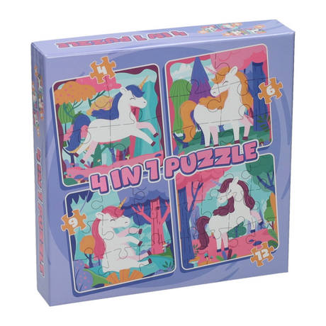 Puzzle Wins Holland 4in1 unicorno, 12 pz.