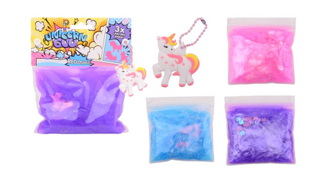 Slime Johntoy con 3 unicorni in un sacchetto richiudibile