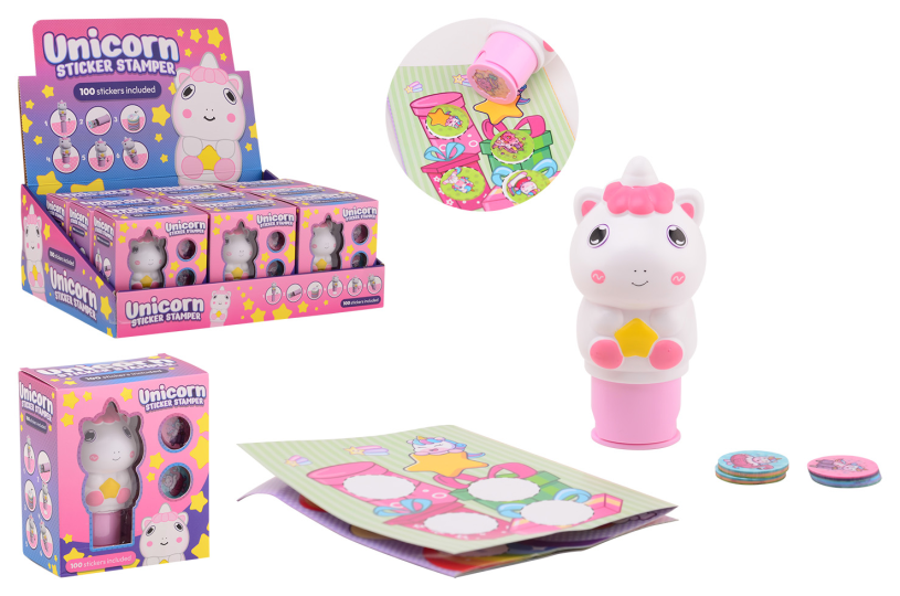 Stampino per adesivi con unicorno Johntoy