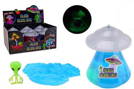 Johntoy ufo slime con luce e bagliore nell'alieno scuro