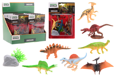Mondo animale Johntoy - set da gioco dinosauro, 8 pezzi.