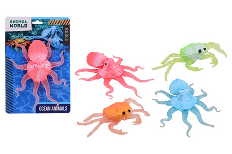 Johntoy animali marini giocattoli mondo animale elasticizzato multicolori.