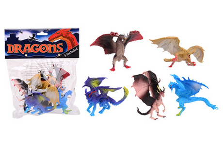 Johntoy John Toy Dragons in sacchetto set da 5 pezzi