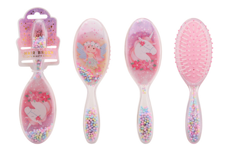 Spazzola per capelli rosa Johntoy per bambini - fata unicorno - 21x5x4 cm