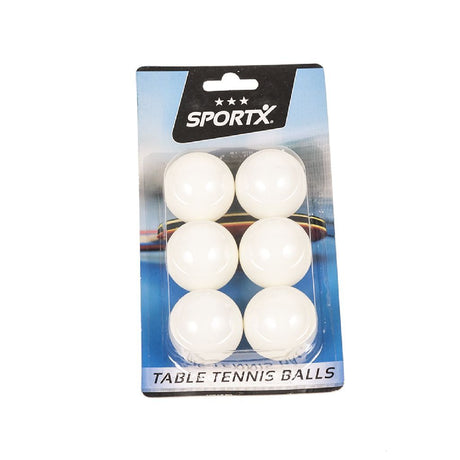 Sportx Table Tennis Balls 4 cm 6 pezzi bianchi