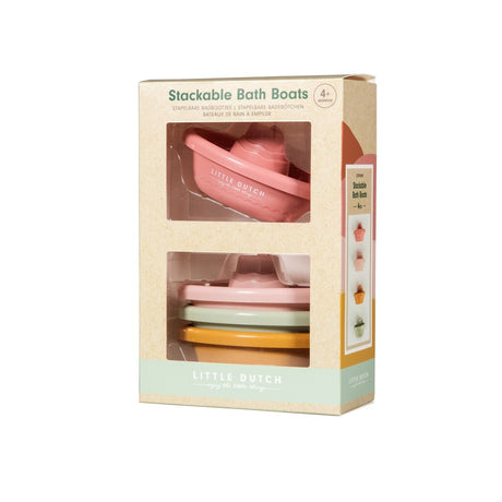 Piccoli giocattoli da bagno olandesi barchette da bagno impilabili rosa