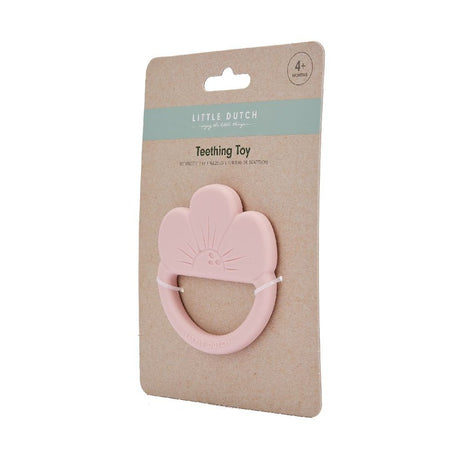 Piccolo anello da dentizione olandese in silicone fiore rosa