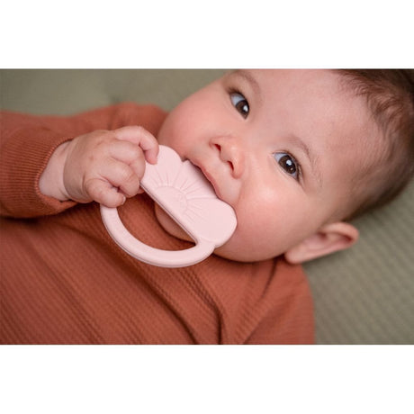 Piccolo anello da dentizione olandese in silicone fiore rosa
