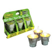 Candela basic alla citronella in secchiello di metallo 3 pezzi 6,5 cm