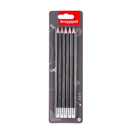 Set di matite in grafite Bruynzeel, 5 matite HB con gomma