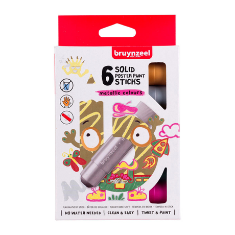 Set bastoncini di guazzo Bruynzeel metallici | 6 colori