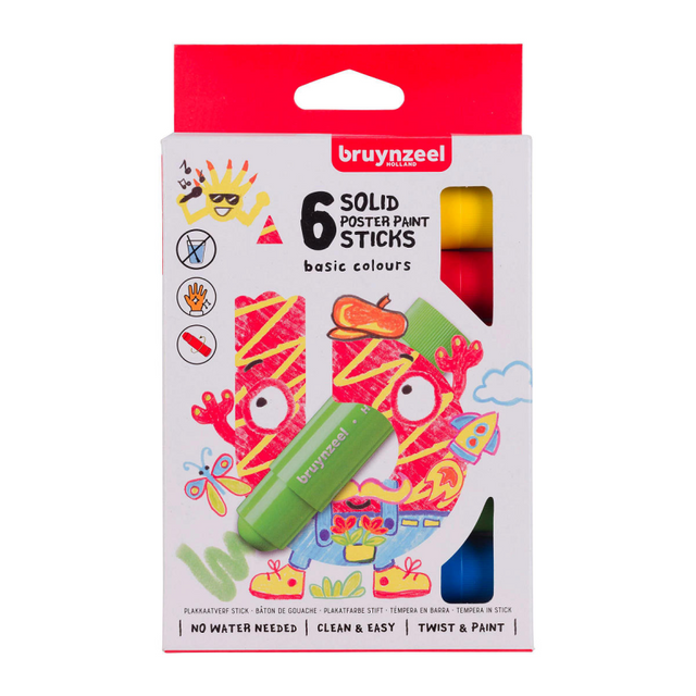 Set bastoncini per guazzo Bruynzeel Basic | 6 colori
