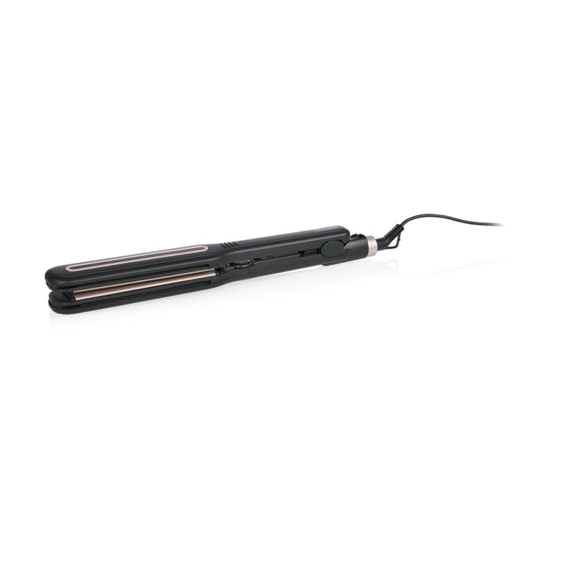 Piastra per capelli Tristar con rivestimento in ceramica nero oro rosa