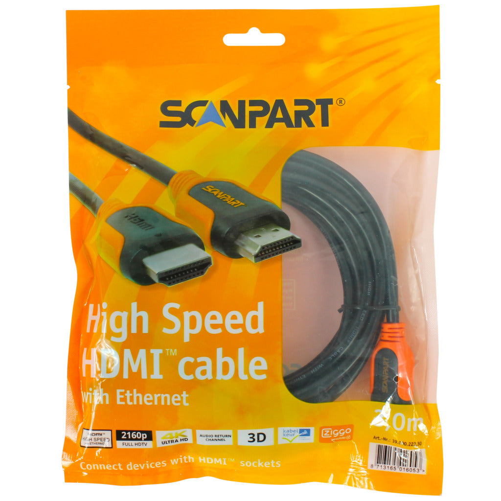 Cavo HDMI Scanpart 3 m arancione nero